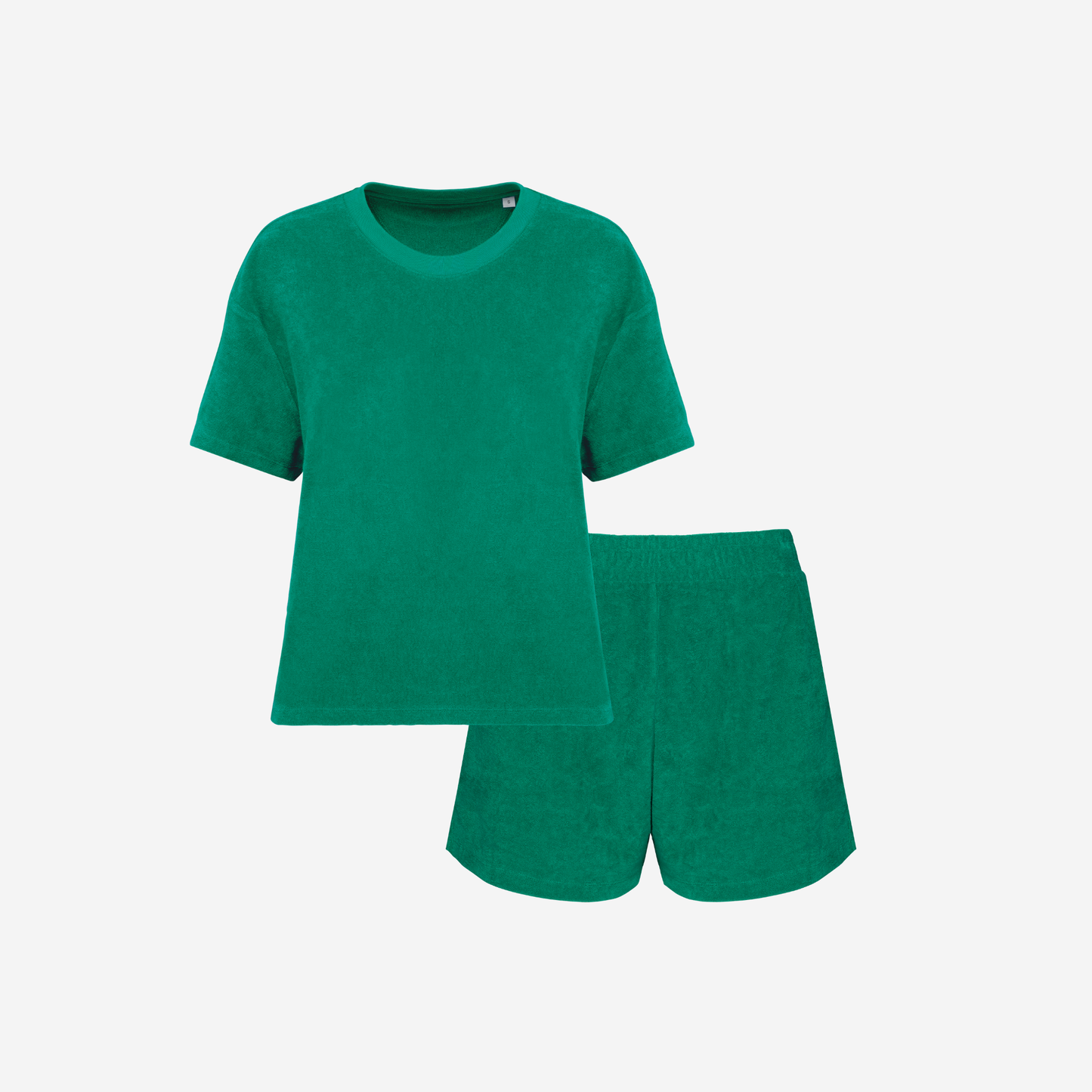 Women's Terry Set in Malachite Green – matching family beachwear – La Vie Solaire