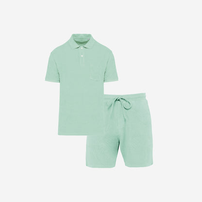 Men's Terry Set in Brook Green – matching family beachwear – La Vie Solaire