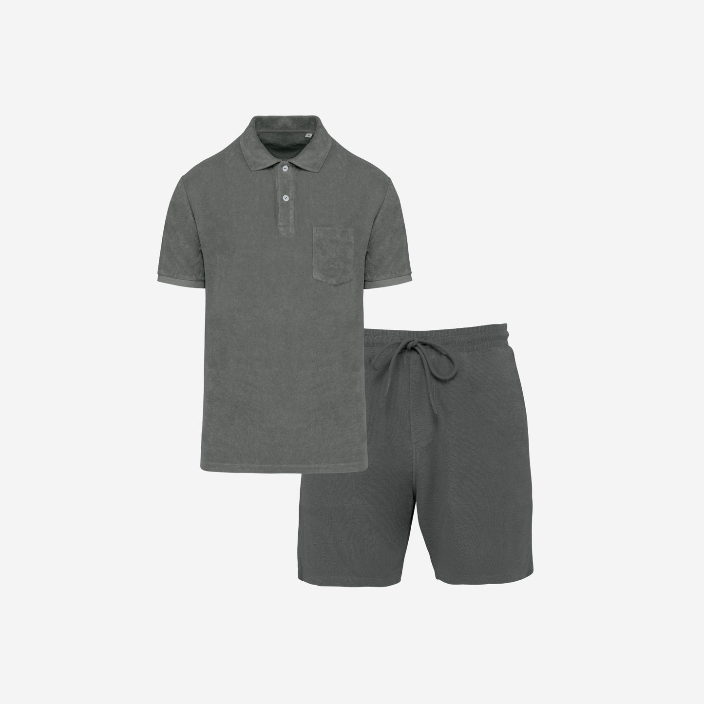 Men's Terry Set in Iron Grey – matching family beachwear – La Vie Solaire