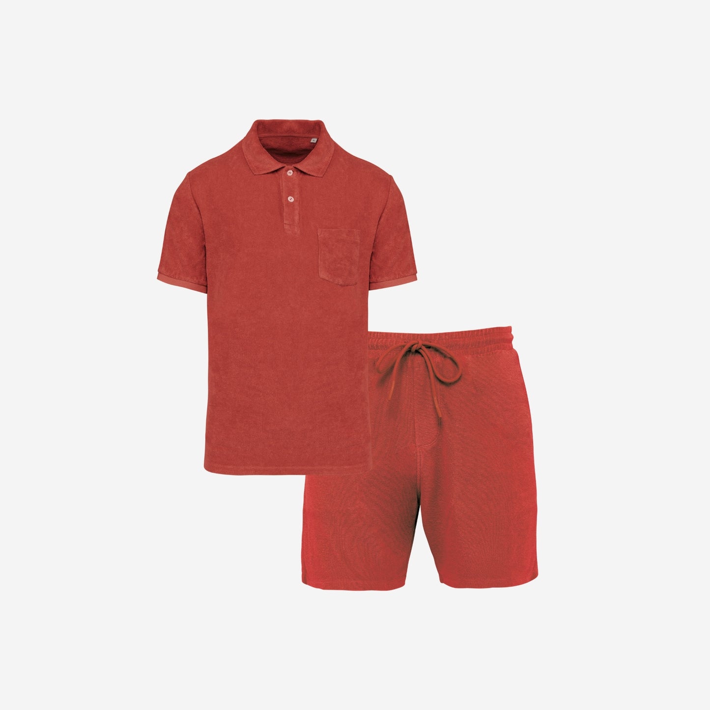 Men's Terry Set in Paprika – matching family beachwear – La Vie Solaire