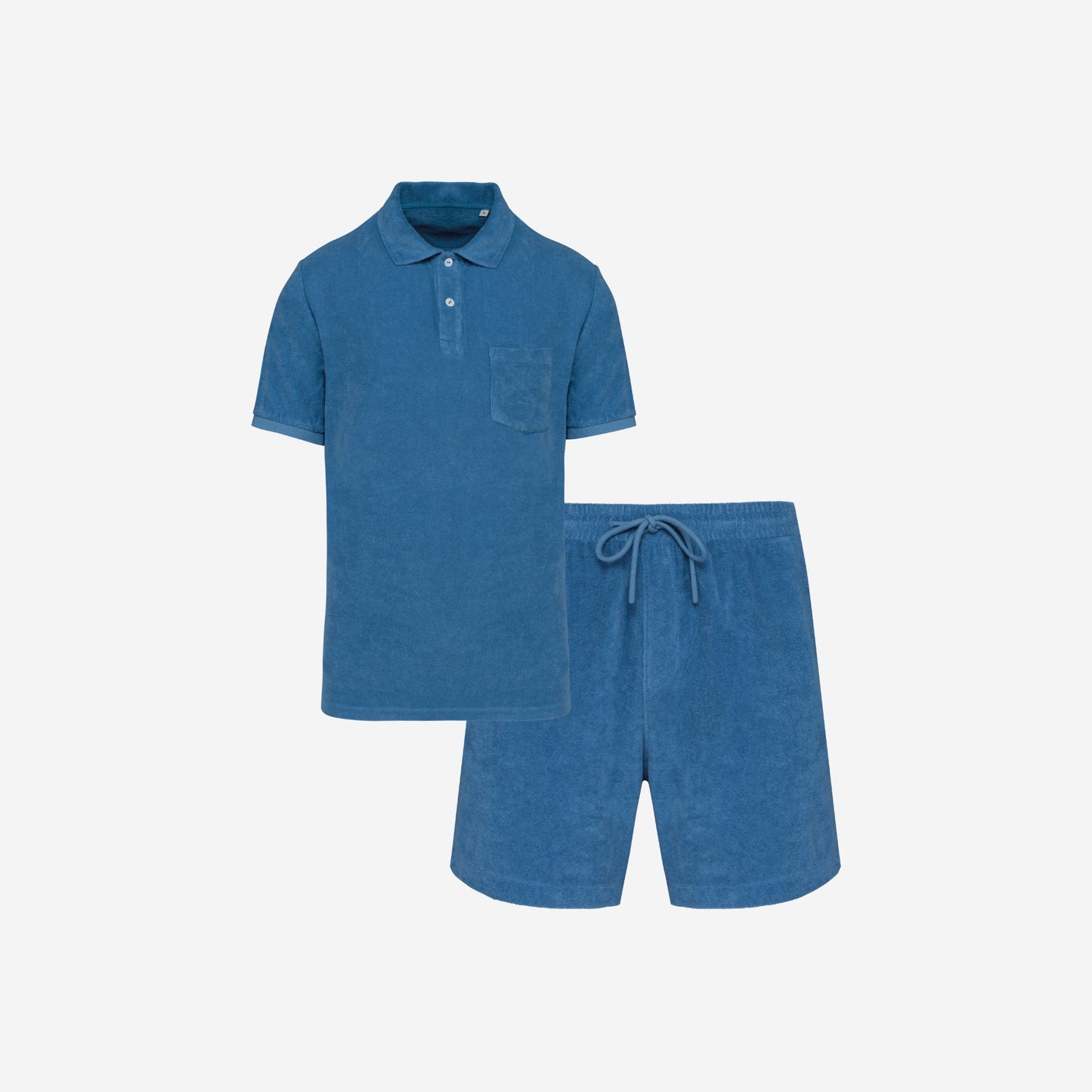 Men's Terry Set in Riviera Blue – matching family beachwear – La Vie Solaire