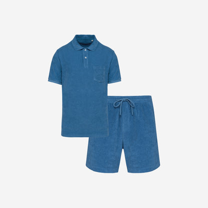 Men's Terry Set in Riviera Blue – matching family beachwear – La Vie Solaire