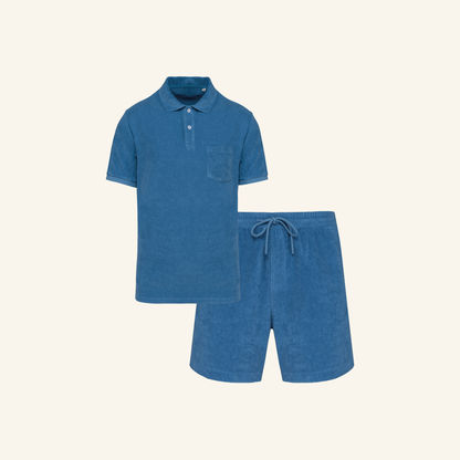 Men’s Terry Set in Riviera Blue – matching family wear – La Vie Solaire