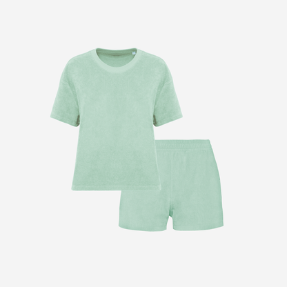 Women's Terry Set in Brook Green – matching family beachwear – La Vie Solaire