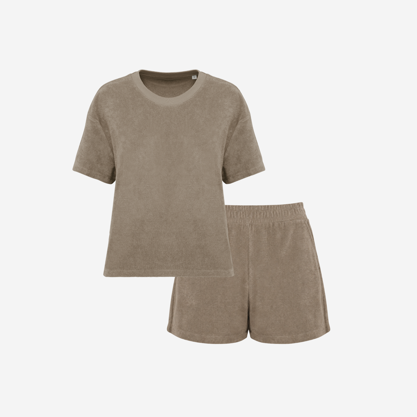 Women's Terry Set in Cream Coffee – matching family beachwear – La Vie Solaire