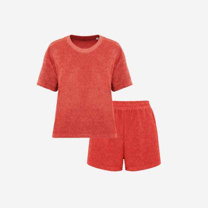 Women's Terry Set in Paprika – matching family beachwear – La Vie Solaire
