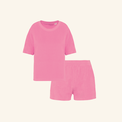 Women's Terry Set in Candy Rose – matching family wear – La Vie Solaire