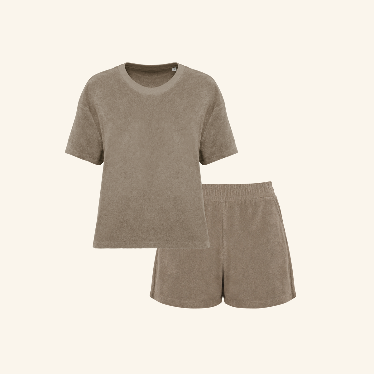 Women's Terry Set in Cream Coffee – matching family wear – La Vie Solaire